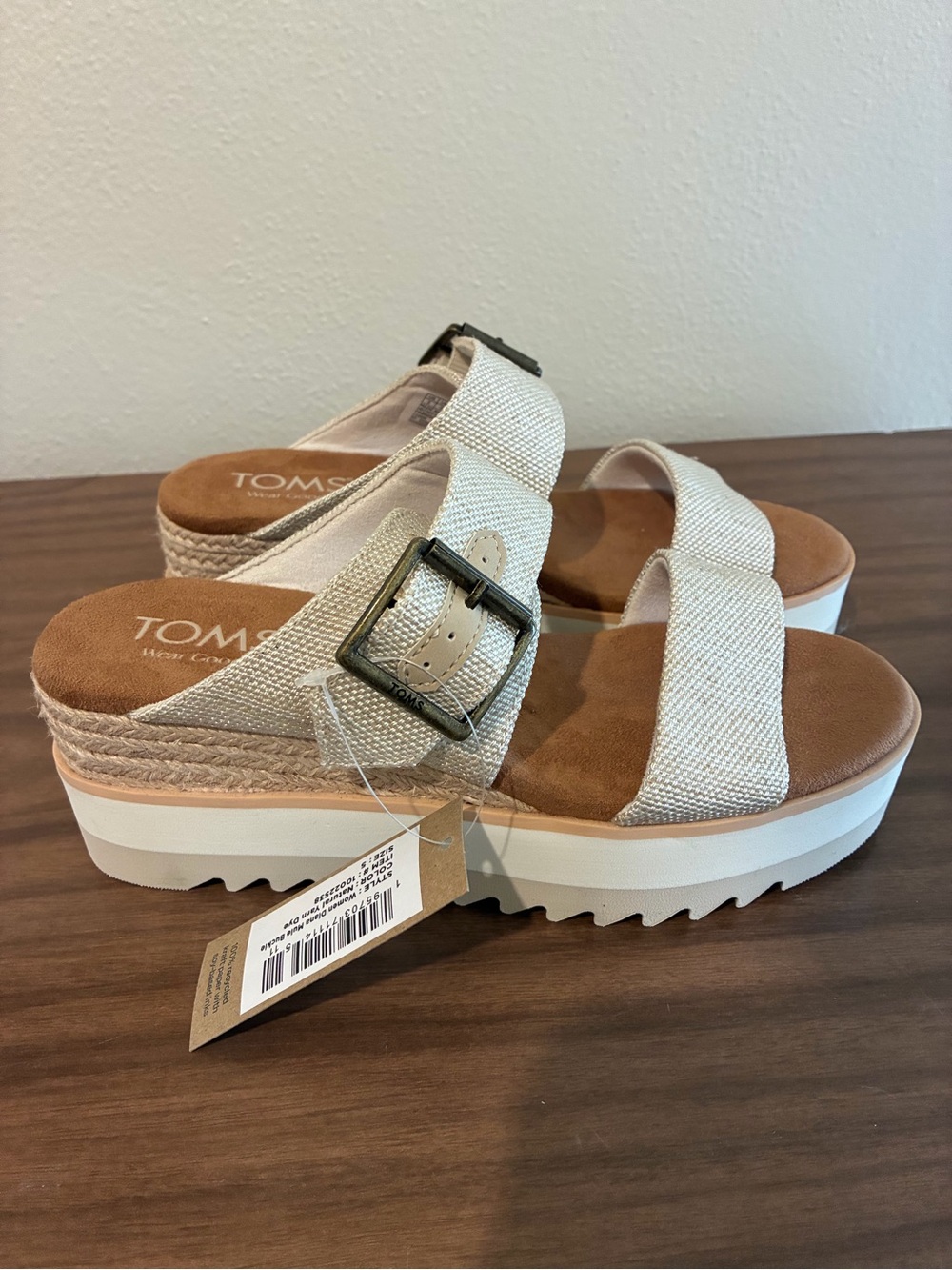 Toms Diana Mule Espadrille Platform Sandal in Natural Yarn Dye
